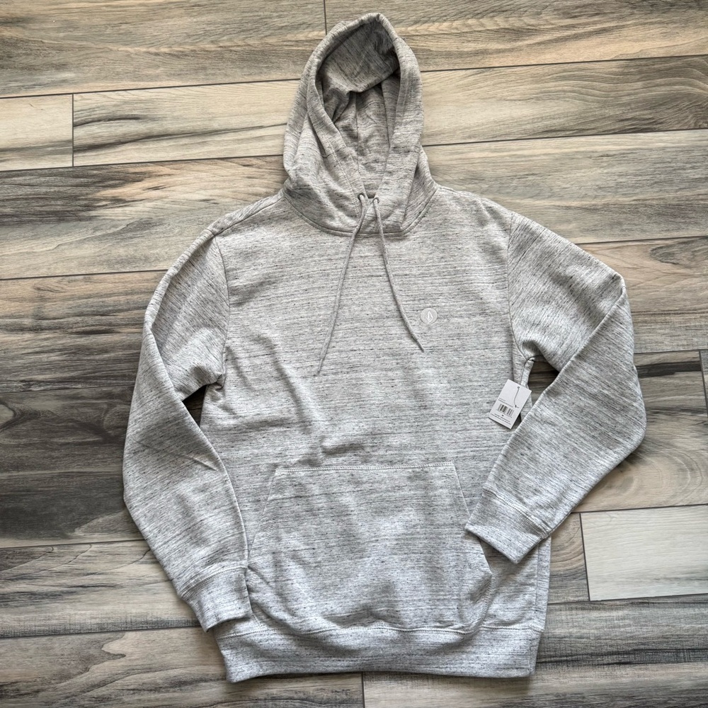 Volcom Men’s Medium Gray Pullover Hoodie Fleece NWT
